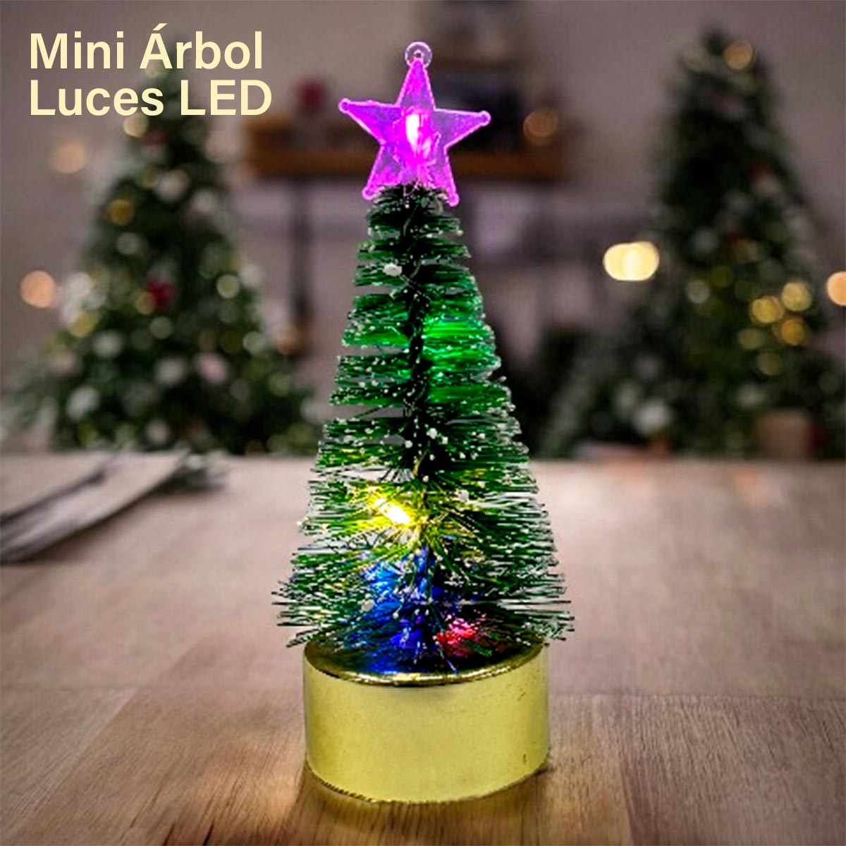 Mini Árbol de Navidad con Luces LED - Compacto y Elegante