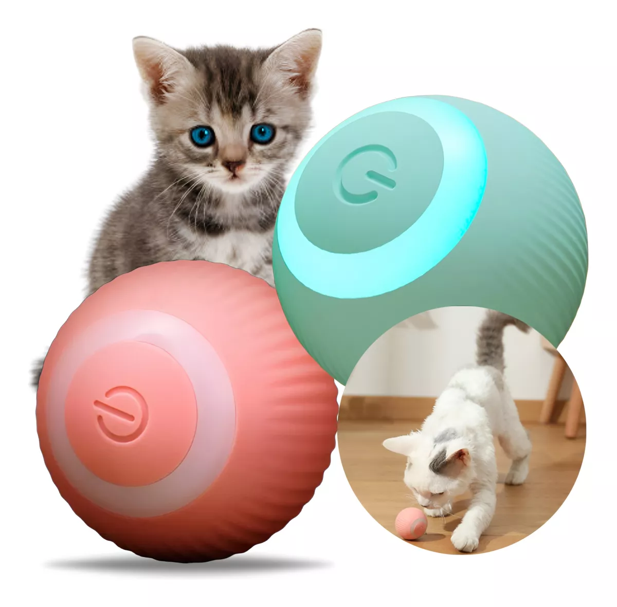 Pelota Inteligente para Mascotas con Movimiento y Luz LED